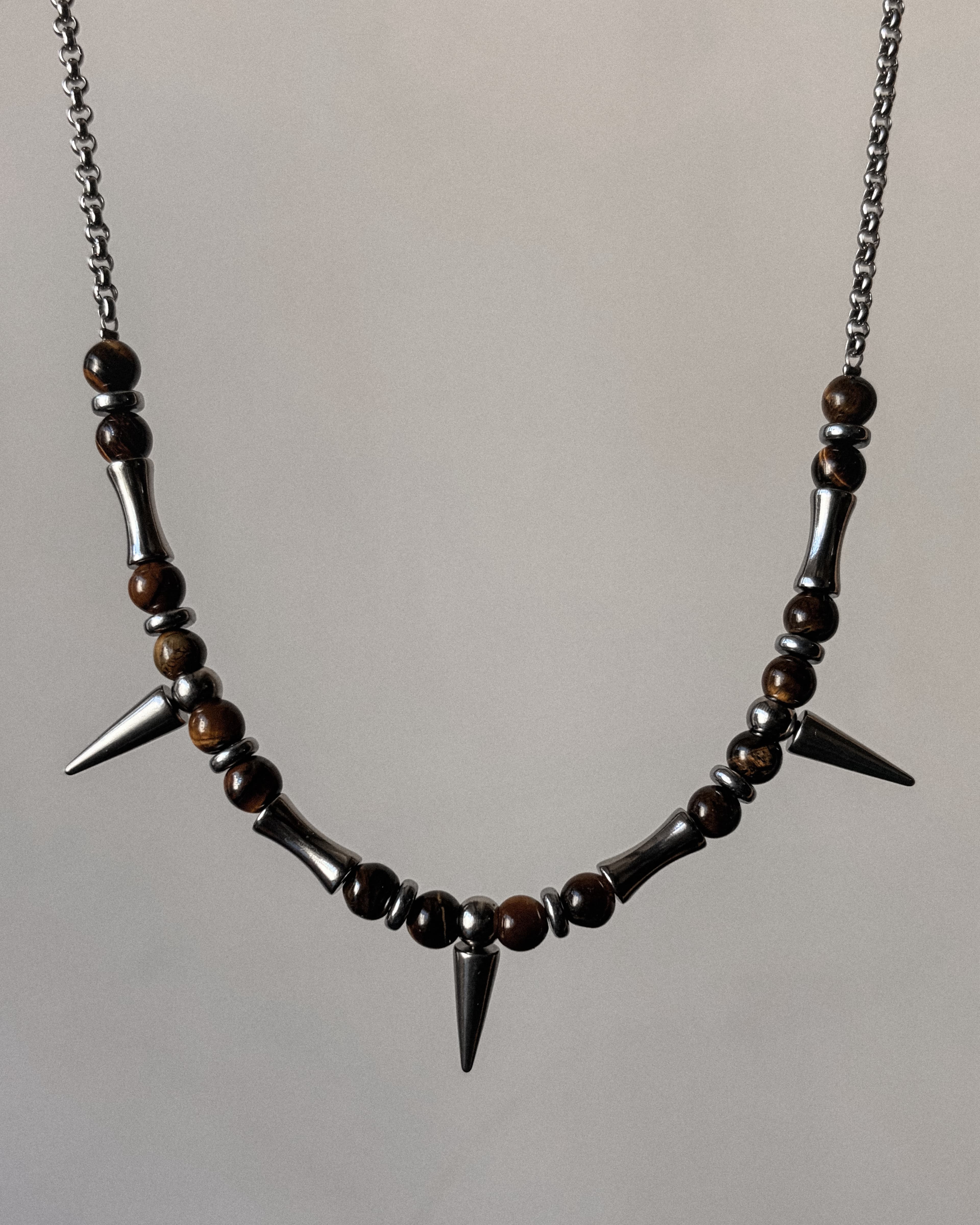 Tiger eye spike choker
