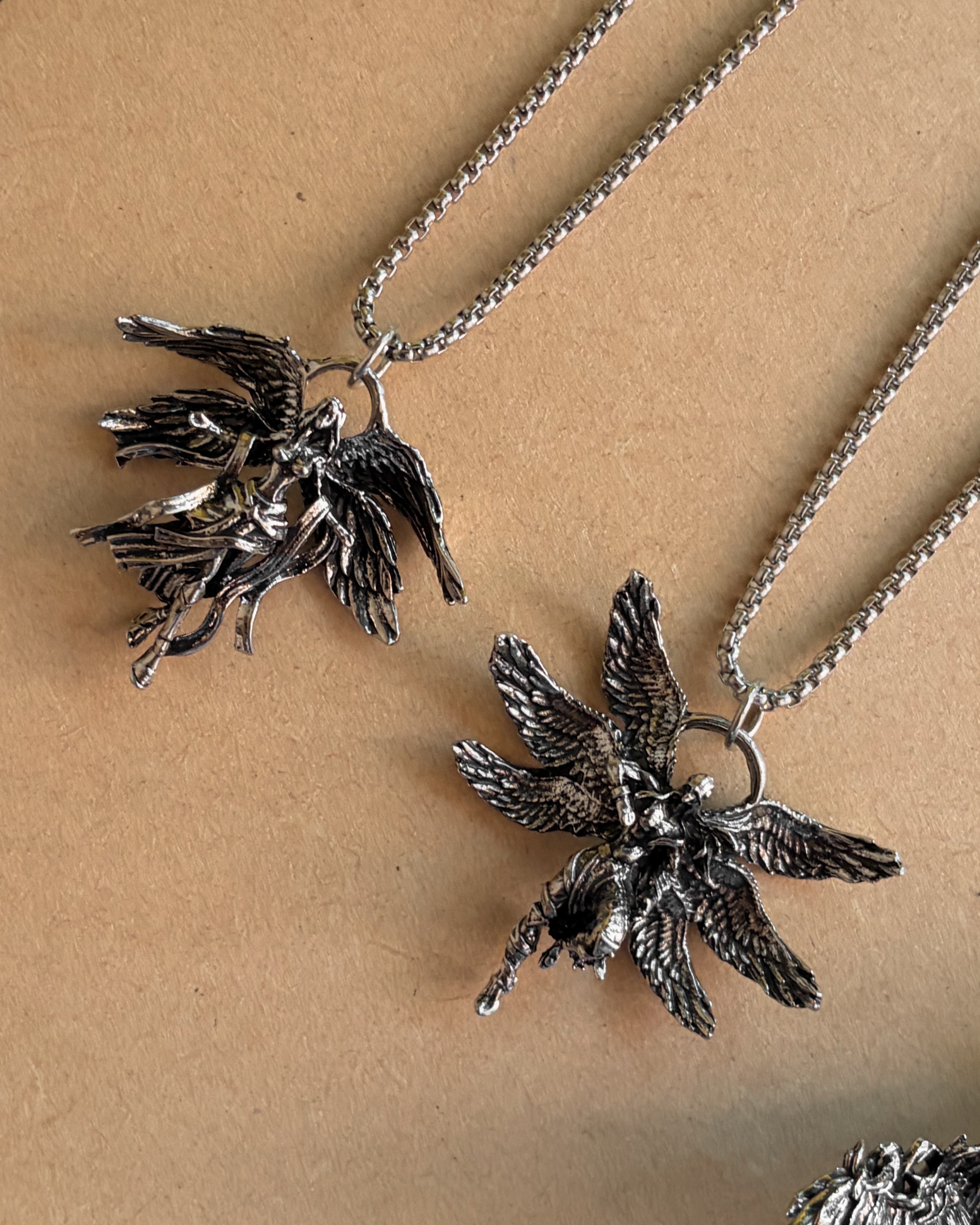 Angel couple necklace