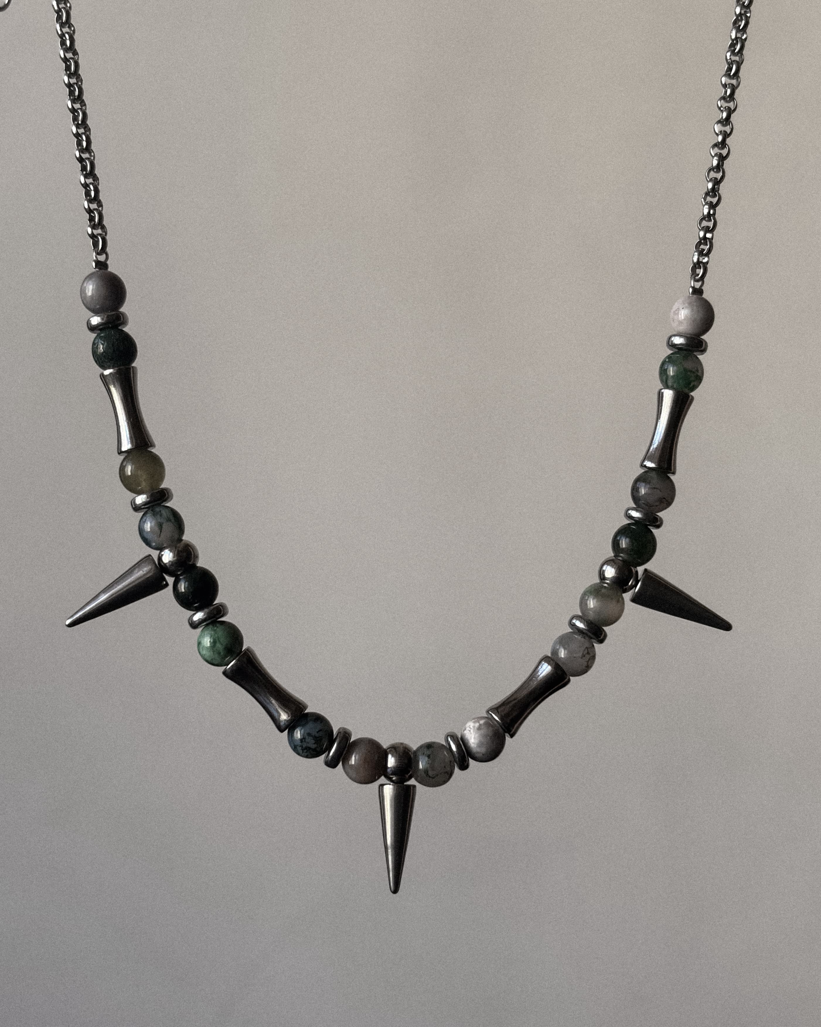 Jade spike choker